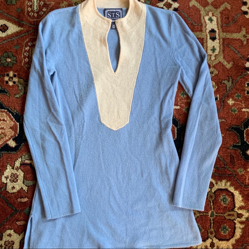 Sail to Sable Cashmere Colorblock Tunic Sweater
